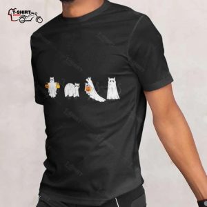 Ghost Cat Trick Or Treat Halloween T shirt 1
