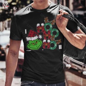 Grinch Santa Costume Ho Ho Ho Christmas T shirt 1