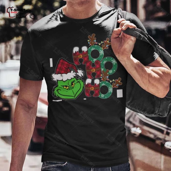 Grinch Santa Costume Ho Ho Ho Christmas T shirt 1