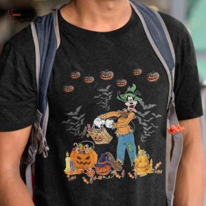 Goofy Disney Pumpkin Witch Famer Halloween Tee 1