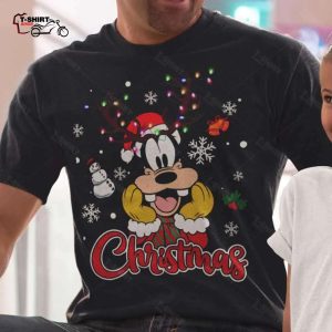 Goofy Santa Reindeer Christmas T shirt Disney 1