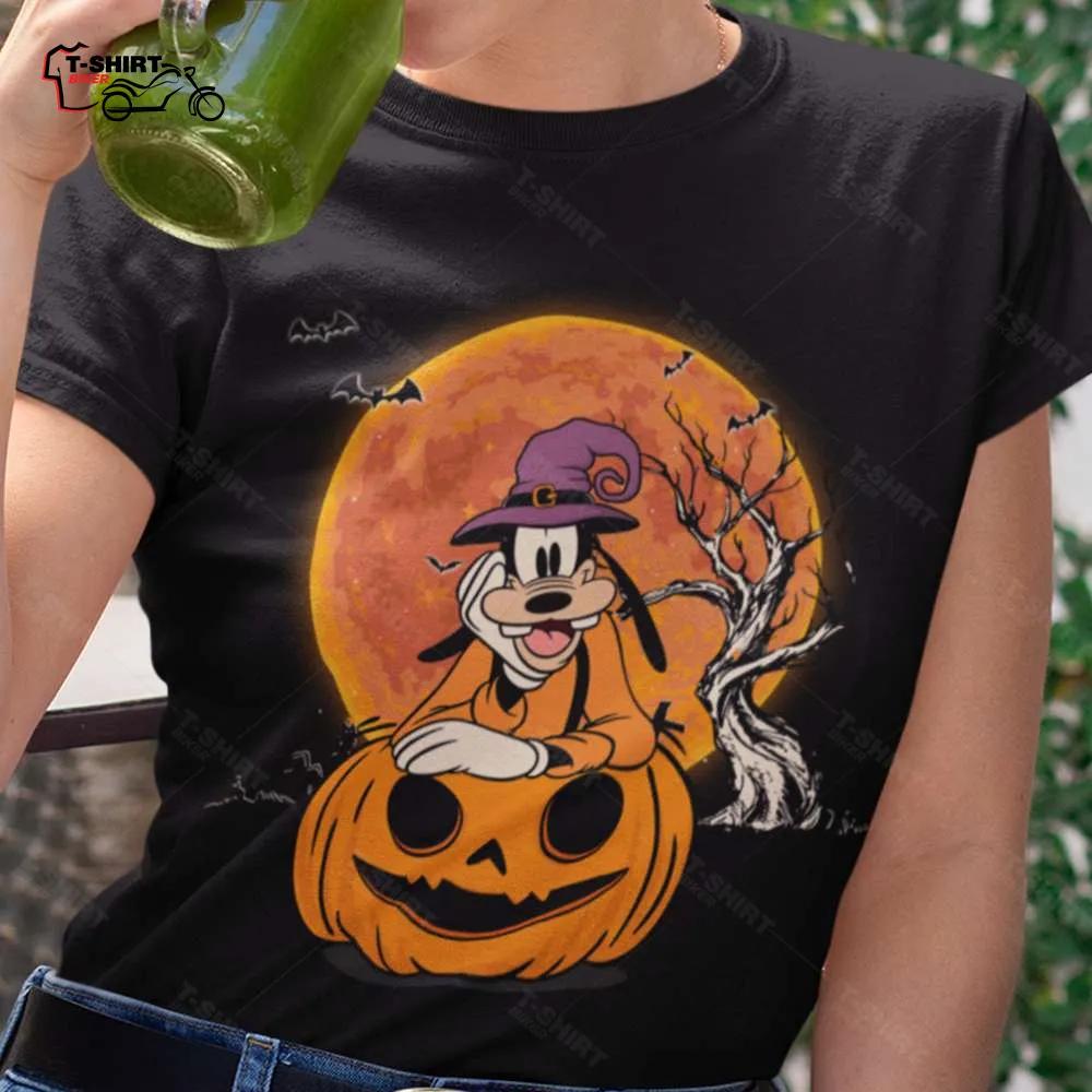 Goofy Shirt Halloween Witch Orange Moon With Pumpkin T-shirt Goofy Shirt Halloween Witch Orange Moon With Pumpkin T-shirt