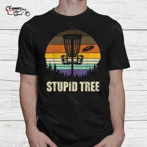 Disc Golf Shirt Funny Retro Stupid Tree 2