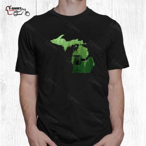 Disc Golf Shirts Map Michigan Disc Golf Player Frisbees 2