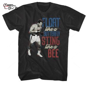 Muhammad Ali Shirt Float Like A Butterfly Sting Like a Bee Black Mens Shirt 1