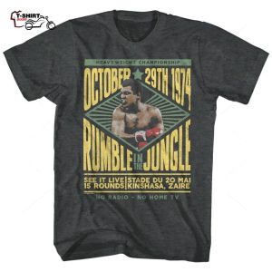 Muhammad Ali Shirt Rumble in the Jungle Kinshasa Zaire 1974 Mens Shirt 1